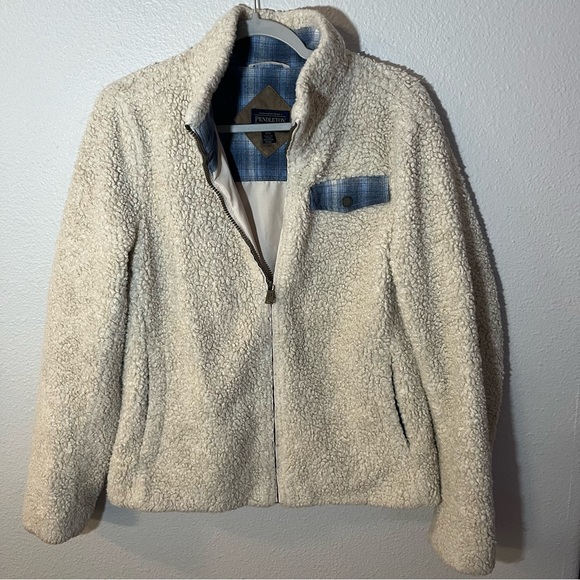 Pendleton Women’s wool trimed pile jacket - Sz M - Picture 2 of 7